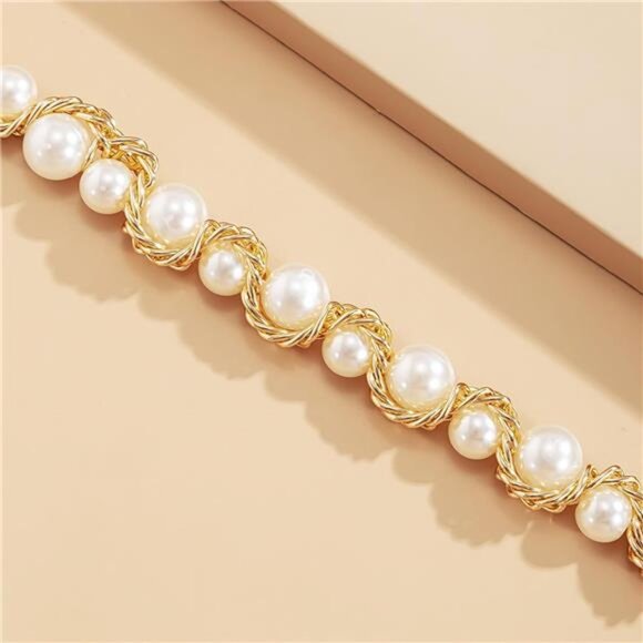 ✨ Chunky Pearl Choker Necklace | Layered Statement Wedding & Event Jewelry - Picture 4 of 5